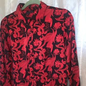 🐝 BUTTON DOWN PAISLEY LONG SLEEVE TOP